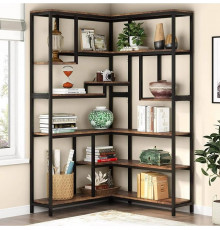 Стелаж кутовий 6-ярусний, коричневий