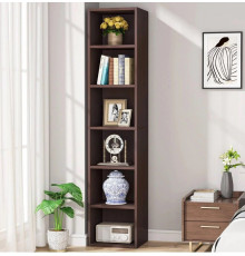 Стелаж кутовий 6-ярусний стелаж з кубічними полицями, коричневий