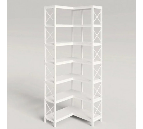 Стеллаж угловой, дуб сонома/черный металл