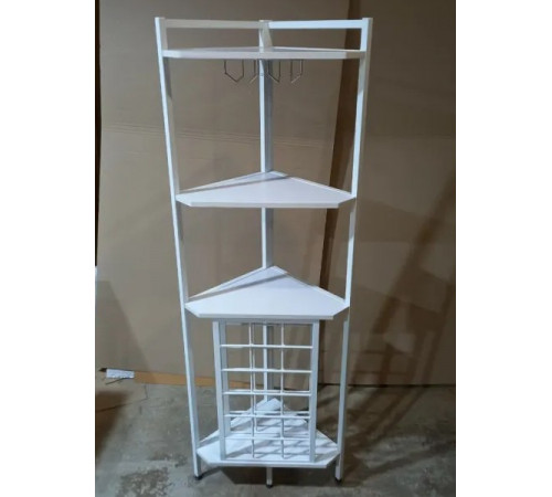 Кутовий стелаж 4-рівневий з підставкою для склянок — 160×40×40 см