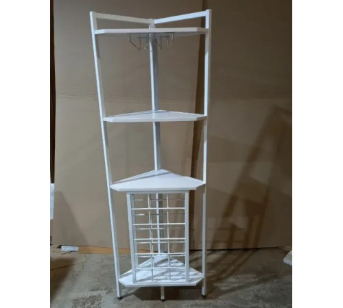 Кутовий стелаж 4-рівневий з підставкою для склянок — 160×40×40 см
