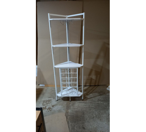 Кутовий стелаж 4-рівневий з підставкою для склянок — 160×40×40 см