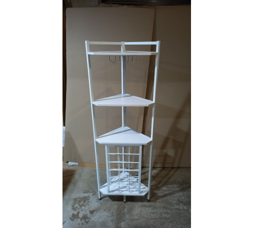 Кутовий стелаж 4-рівневий з підставкою для склянок — 160×40×40 см