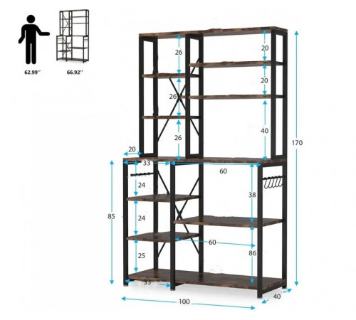 Стелаж кухонний 10-ярусний — просте рішення для організації