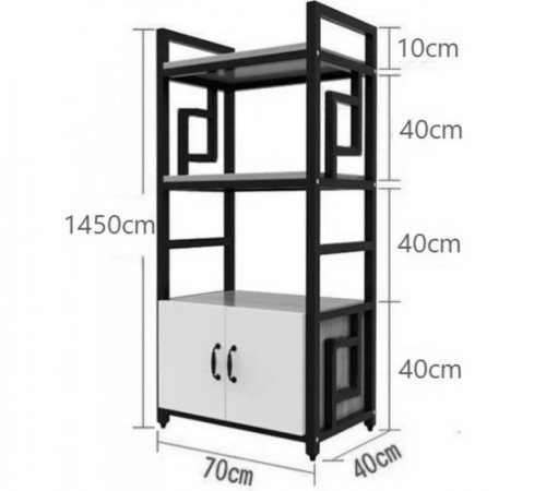 Стелаж кухонний Rоck-230 — металевий каркас 3 полиці + шафка