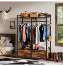 Стелаж-органайзер, вішалка для одягу з ящиками та полицями