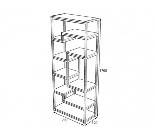 Loft стелаж для офісу з дсп та металу — 170×70×32 см