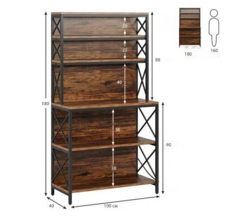 Стелаж-стійка Tribesigns 8 180×100×40 см— міцна організація