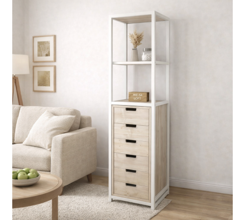 Стелаж з шухлядами 200×45×50 см — функціональний LOFT-стелаж