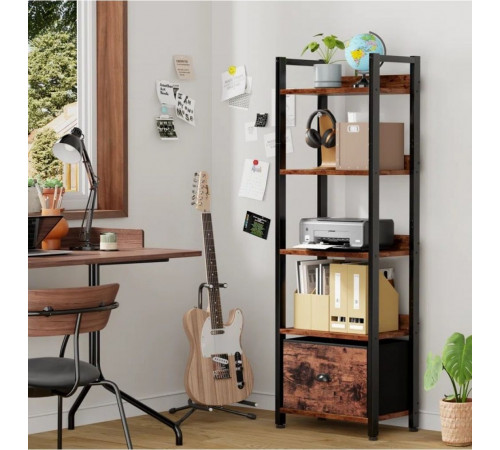 Стеллаж 5 полок MSM с металлическим каркасом, 140×40×26 см