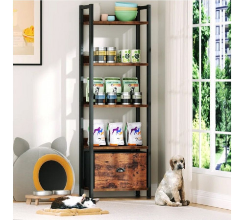 Стеллаж 5 полок MSM с металлическим каркасом, 140×40×26 см