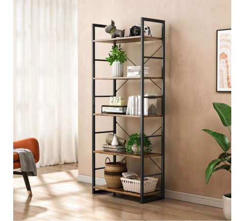 Стеллаж 5 полок Landrienne с металлическим каркасом, 158×60×30 см