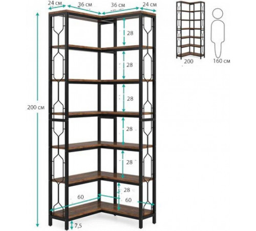 Угловой 7-ярусный стеллаж Etagere 11 – экономия пространства со стилем