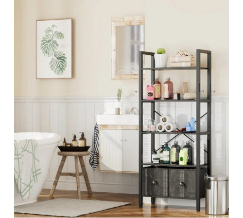 Стеллаж Amilyn Etagere – 5 ярусов + 2 ящика, 150×50×28 см