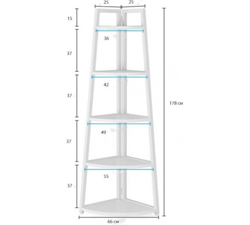 Стеллаж Berks MSM – узкий 5-ярусный стеллаж 178×66×25 см