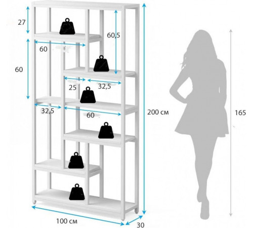 Стеллаж Chappa Etagere – 200×100×30 см