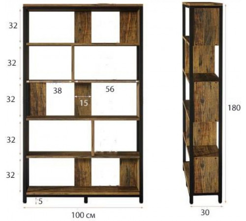 Стеллаж Etagere 7 — 6-уровневый стеллаж в стиле Loft от MSM