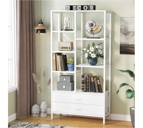 Стеллаж Etagere 8 с полками и 2-мя ящиками, белый