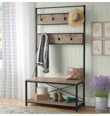 Стеллаж Everheart со скамейкой и местом для хранения обуви