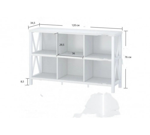Стеллаж Guinna – 76×120×34,5 см