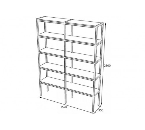 Стелаж Loft 4 — 157 × 35 × 210 см