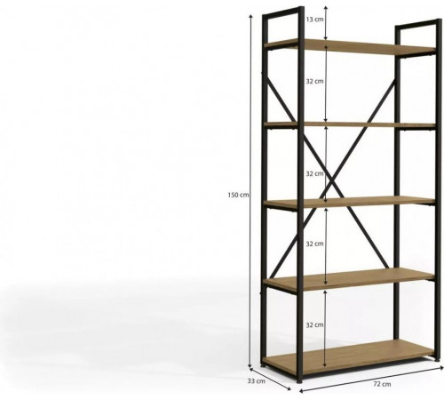 Стеллаж New 3 - 5 полок, 152×72×33 см