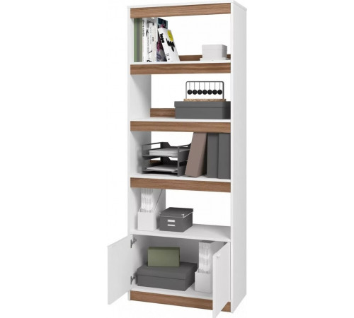 Стелаж New 5 — 4 полиці та шафка, 182×67,5×35 см