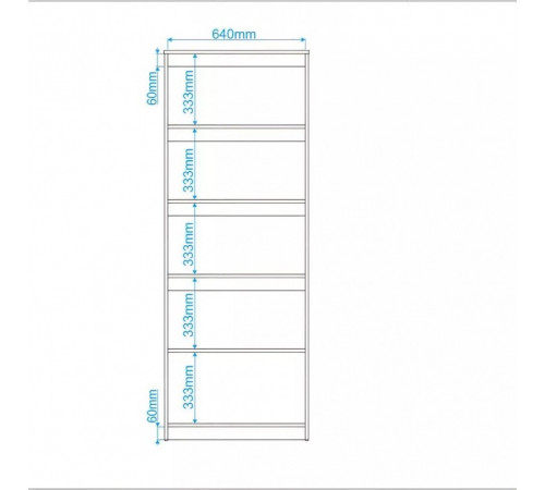 Стелаж New 5 — 4 полиці та шафка, 182×67,5×35 см