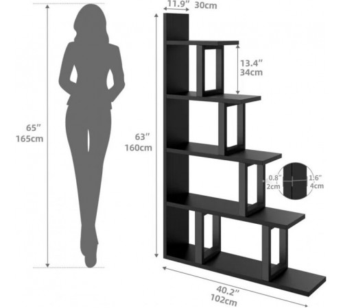 Стеллаж Sorren MSM – стильный L-образный стеллаж с 5 полками.