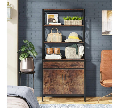 Стеллаж SKIFF 2, 4-ярусный, с ящиком и тумбой