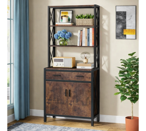 Стелаж SKIFF 2, 4-ярусний, з ящиком і тумбою