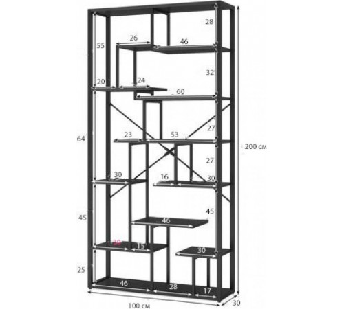 Стеллаж Skiff 5 — 7-ярусный лофт-стеллаж с 12 полками