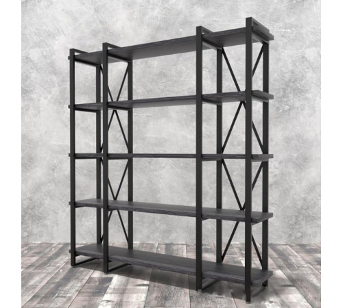 Стеллаж Айсберг Лофт 160×182 см — черный/графит
