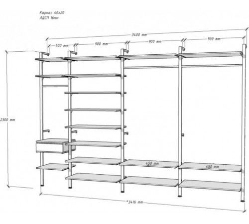 Стелаж Алегра модель 29