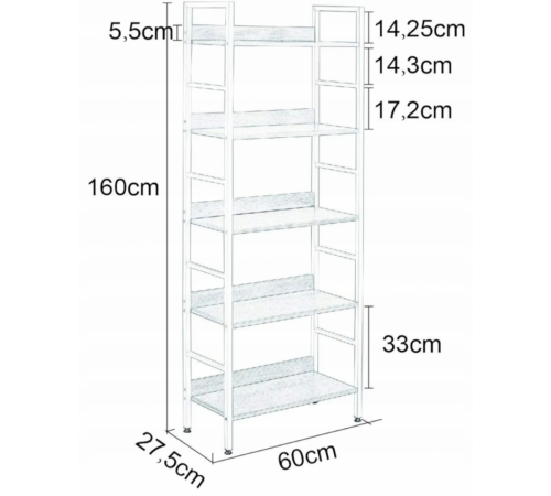 Стеллаж высокий WOLTU – стильный лофт стеллаж с прочным каркасом