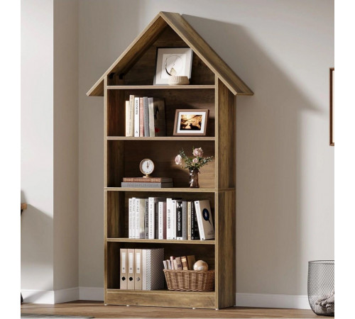 Дизайнерский 5-ярусный стеллаж – 200×80×30 см, арочный стиль