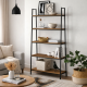 Стеллаж MSMLOFT 5 полок – дуб с черным каркасом (180×100×40 см)