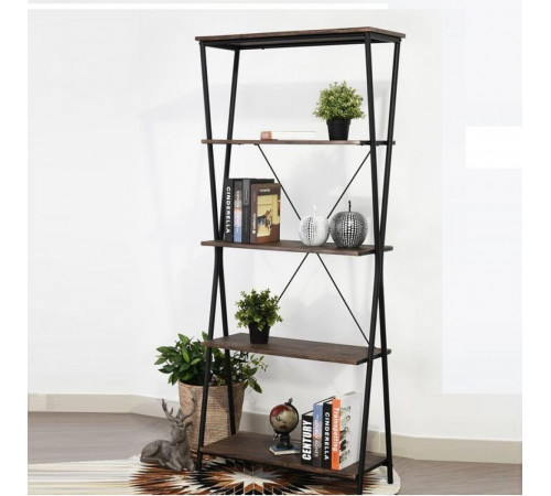 Стеллаж MSMLOFT 5 полок – с черным каркасом (180×80×30 см)