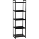 Стеллаж MSMLOFT 5 полок – черный металлический каркас 150×45×35 см.
