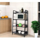 Стеллаж MSMLOFT 5 полок – черный металлический каркас 1200×700×350 мм.