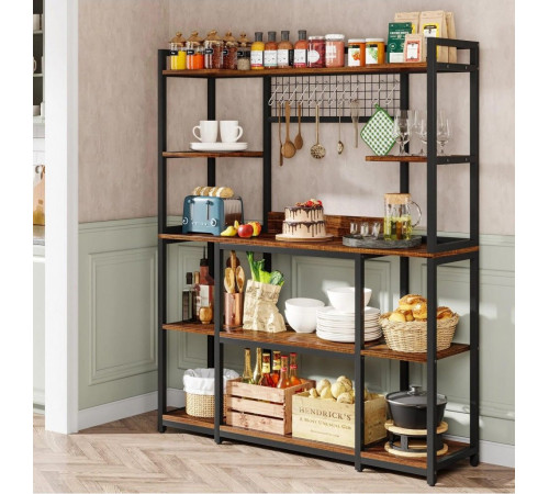 Стеллаж для хранения с 11 крючками 5-ярусный