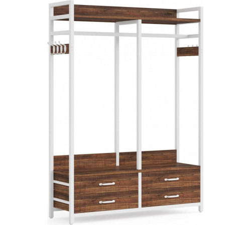 Стеллаж-органайзер, вешалка для одежды с ящиками и полками