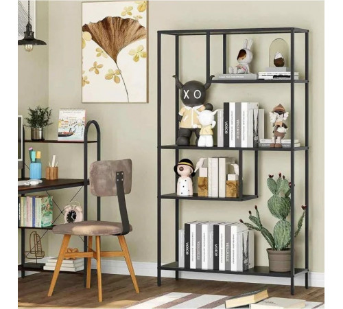 Стеллаж с 5 открытыми полками – металлический каркас, 178×100×33 см.