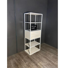 Стелаж з висувною скринькою, сірий