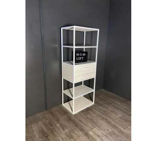 Стеллаж с выдвижным ящиком — 160×60×40 см, ДСП + металл