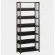 6-ярусный черный стеллаж с открытыми полками - стиль LOFT