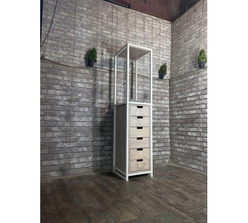 Стеллаж с ящиками 200×45×50 см — функциональный LOFT-стеллаж