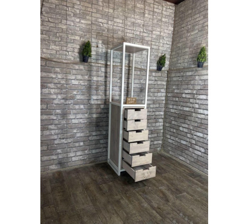 Стеллаж с ящиками 200×45×50 см — функциональный LOFT-стеллаж