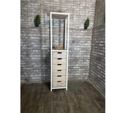 Стеллаж с ящиками 200×45×50 см — функциональный LOFT-стеллаж