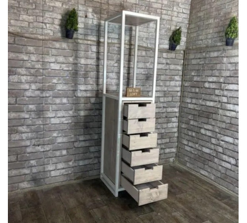 Стеллаж с ящиками 200×45×50 см — функциональный LOFT-стеллаж